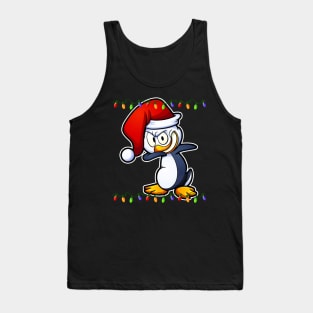 Dabbing Penguin Christmas Lights Dab Funny Penguins Lover Tank Top